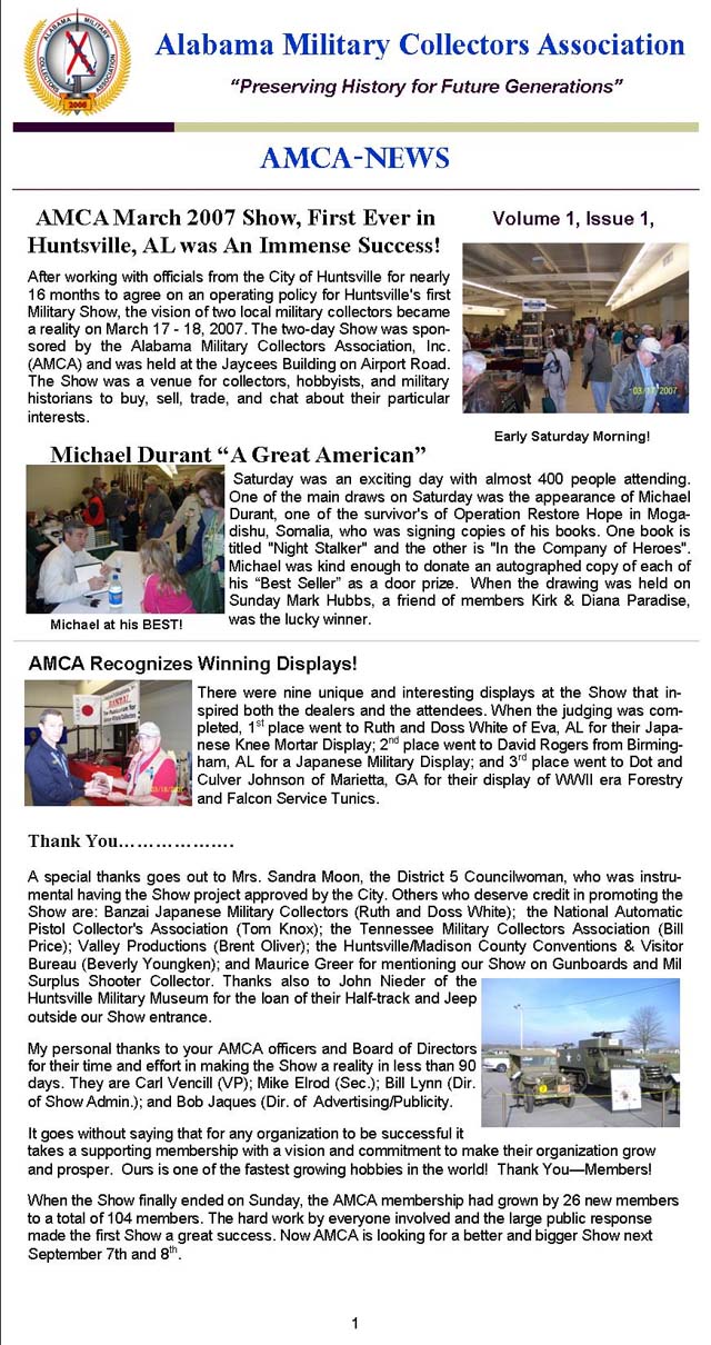 AMCA Newsletter